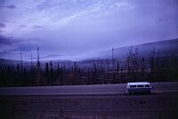 The Fox Lake forest-fire with the van waiting for new adventures!