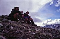 Dan and me with the &quotGipfel-beer&quot with a snowstorm comeing up in the background