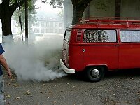 The whole campus was filled with smoke after some minutes. Driving home 1000km would have been a problem so it was up to the ADAC - although the engine was still running OK!